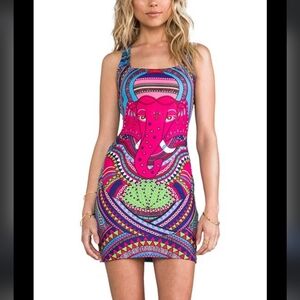 Mara Hoffman Ganesh Elephant Fitted Party Casual Beach Mini Dress S